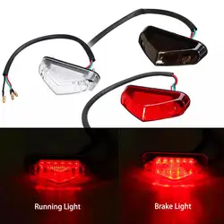 Universal 12V Motorcycle Tail Rear Light Lamp Taillight Motor Brake Stop Lights License Plate Light Parts Dropshipping