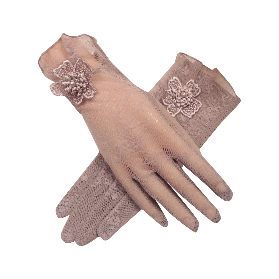 

Girls Lolita Lace Gloves Women Ceremony Etiquette Mesh Thin Embroidery Appliques Mittens Gothic Punk Sexy Soft Elastic Glove