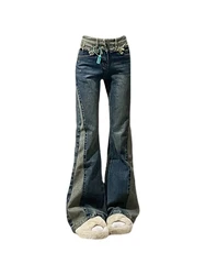 2023 Flare Pants Women Casual High Street Vintage Straight Trousers Y2k  Bodycon Comfortable Harajuku Fashion Full Length Jeans