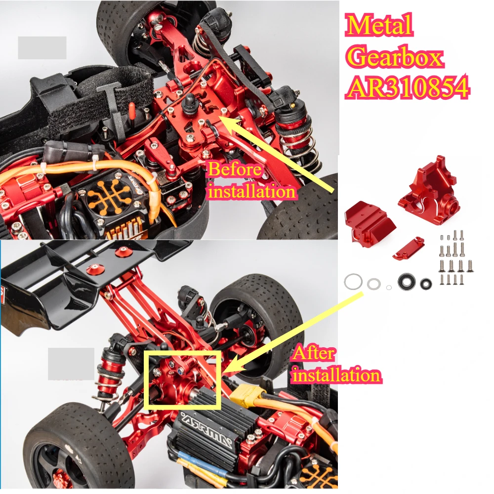 RC Crawler Mod Accessories Metal Gearbox AR310854 For ARRMA 6S Mojave Kraton Typhon Outcast 1/8 Scale custom size Upgrade Parts