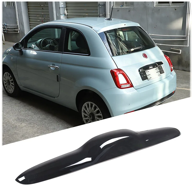 Voor Fiat 500 2010-2023 ABS Glossblack Auto Front embleem side trim strip Achterklep Handvat Decoratieve Strip Sticker Auto accessoires