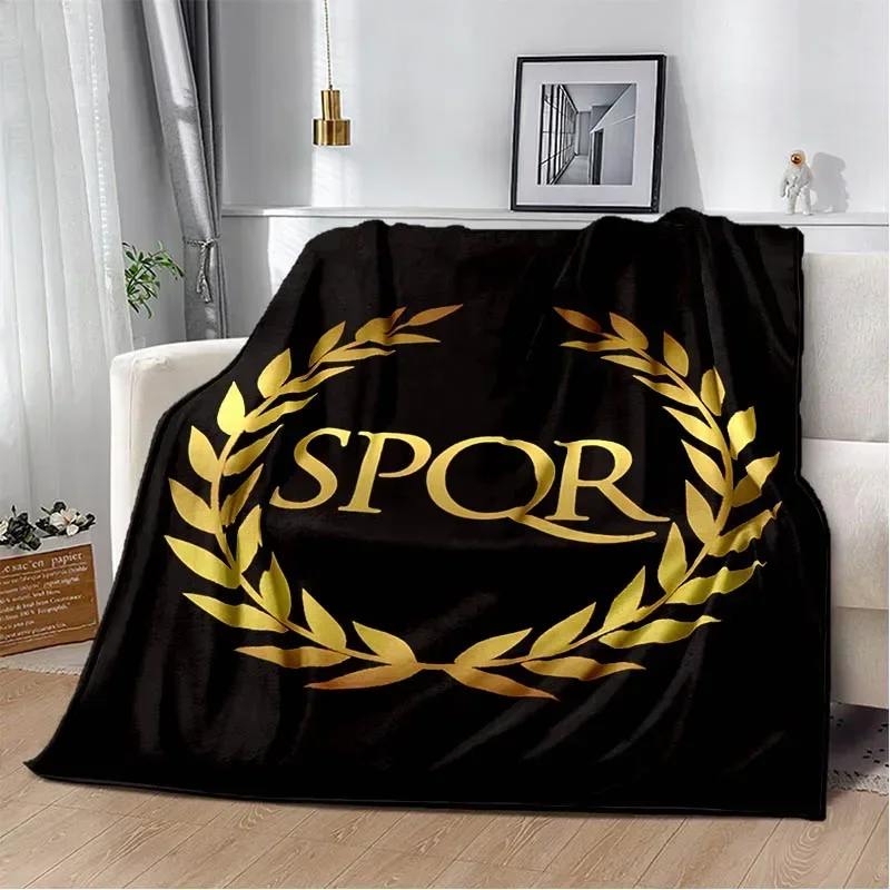 Coperte stampate con logo SPQR romano coperta calda per bambini coperta morbida e confortevole coperte da viaggio per la casa regalo di compleanno