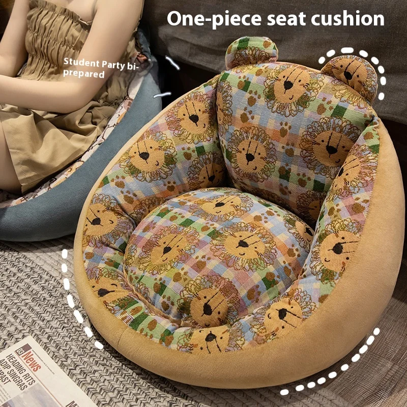 55cm Wide Cartoon Cushion 3D PP Cotton Backrest Integrated Cushion, Thickened Lazy Sofa Bedroom Balcony Living Room Carpet Chair