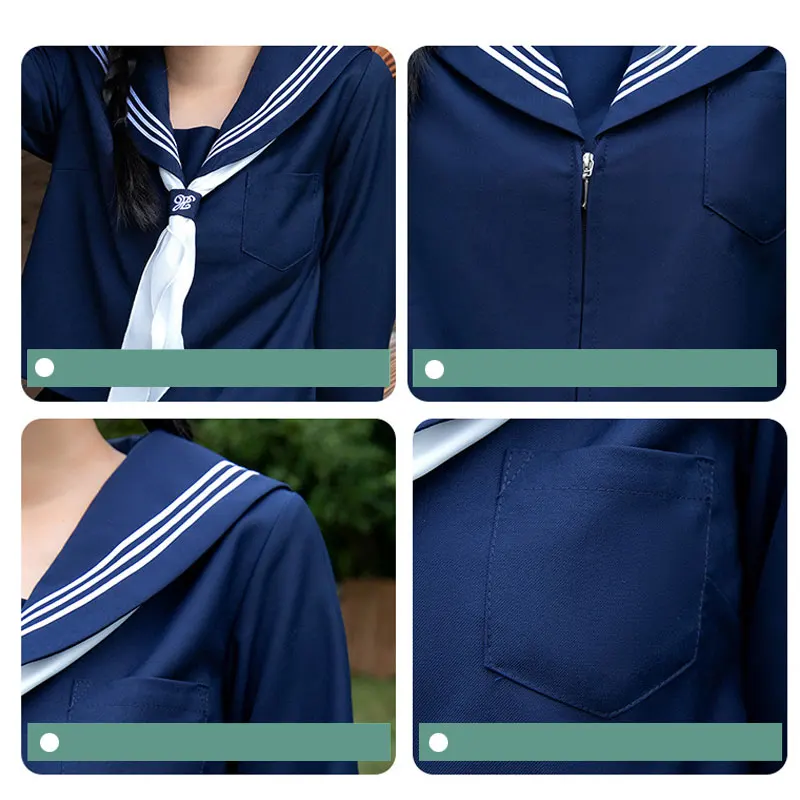 Navy Sailor Outfit Japanese Style School Uniform Skirt Girls JK Uniforms Student Sailor Dress Korean Student Seifuku COS Costume