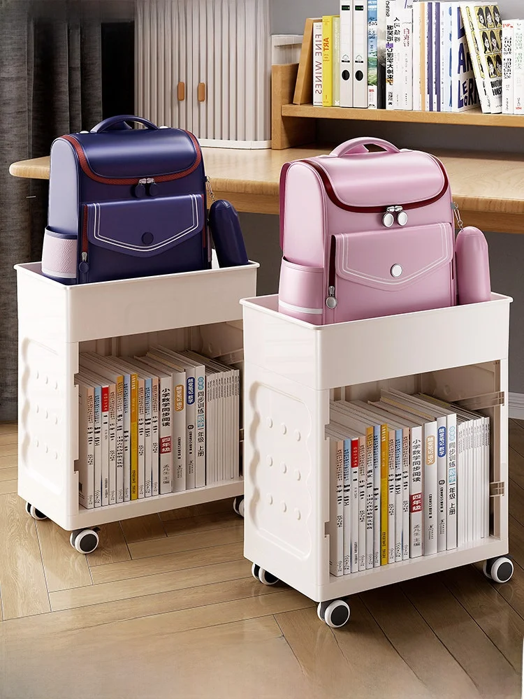 

Yaya Bookbag Rack Mobile Book Storage Shelf Small Cart Home under Table Book Placement Simple Style Multi-layer Organizer