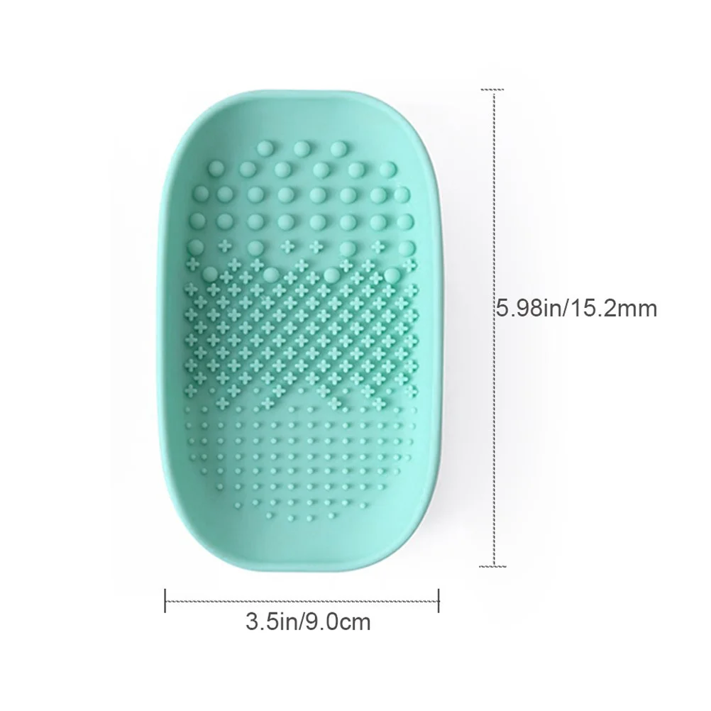 1 pezzo di tampone per la pulizia dei pennelli per trucco verde chiaro, scrubber in silicone per le donne, strumento di lavaggio portatile, efficiente detergente per setole compatto