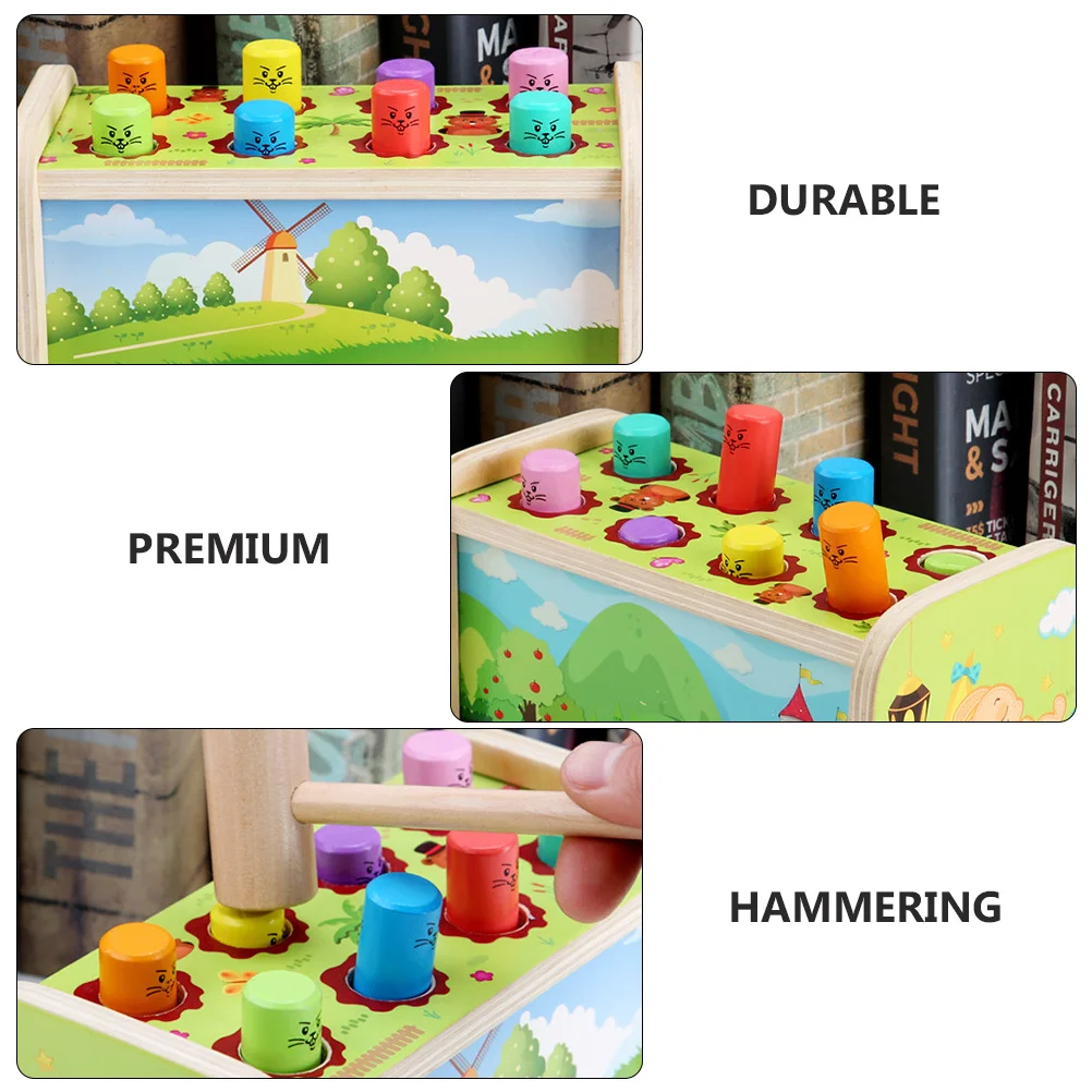 1 ensemble martelage martelage vert bois taupe battant enfants apprentissage précoce gobelet éducatif développement cognitif pour