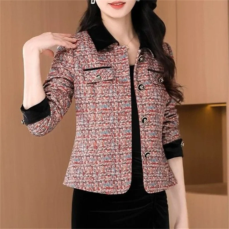 

Маленькие ароматные пальто женские, весна-осень 2021, новые куртки, женская короткая верхняя одежда для мам, большой размер 5XL, пальто, корейский кардиган, топы