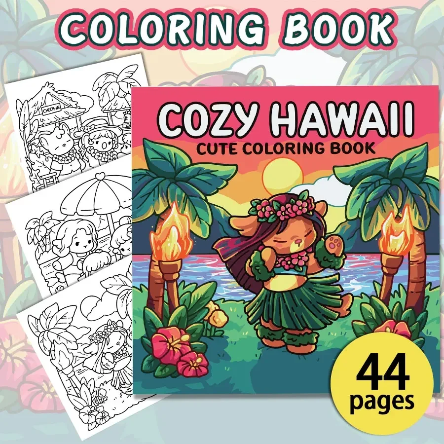 Adult Coloring Book Simple Easy Relaxing Stress Relief DIYCreativity Boosting Cozy Home Time Parent Child Interaction Fantasy L