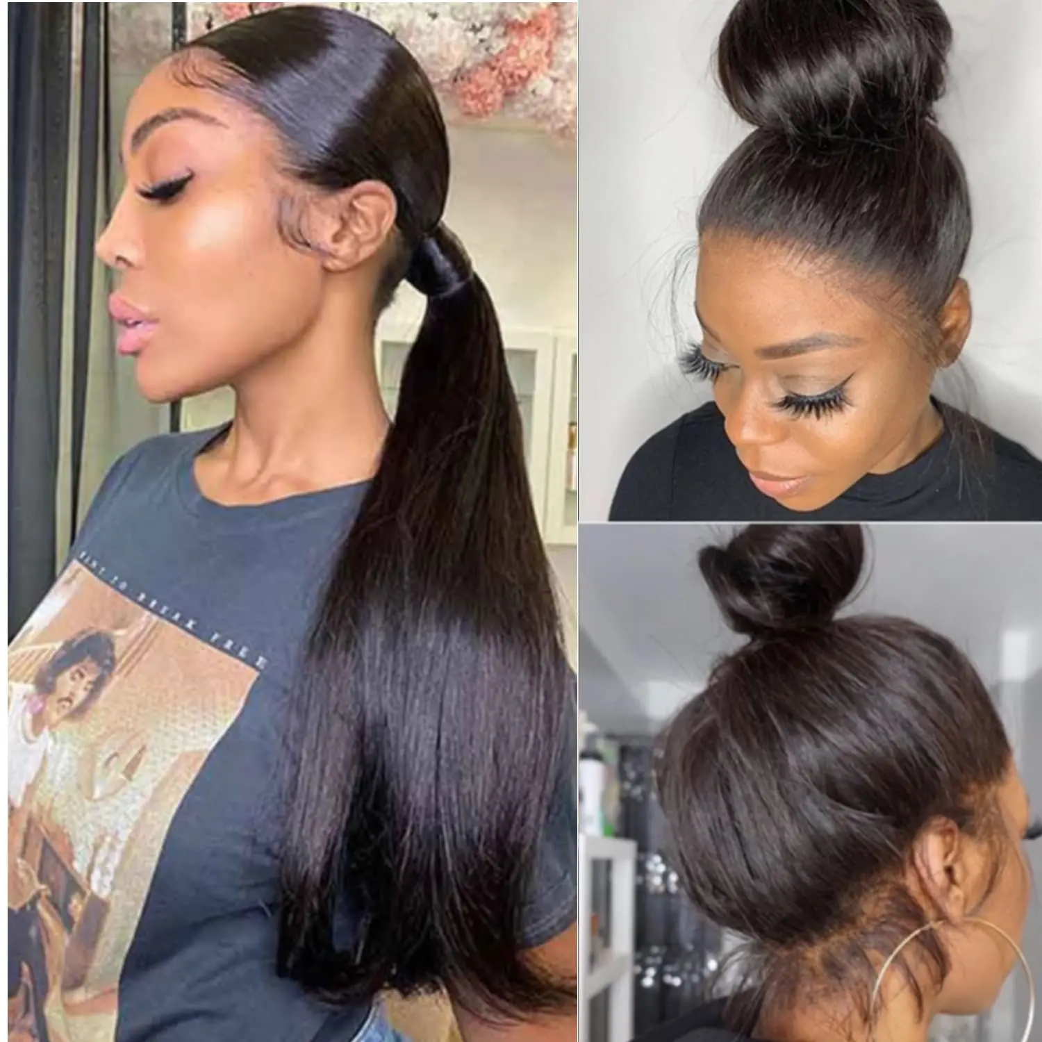 

Full 360 Lace Front Wigs Human Hair Pre Plucked Straight Lace Front Human Hair Wigs for Black Woman 360 Full Lace Wig 220Density