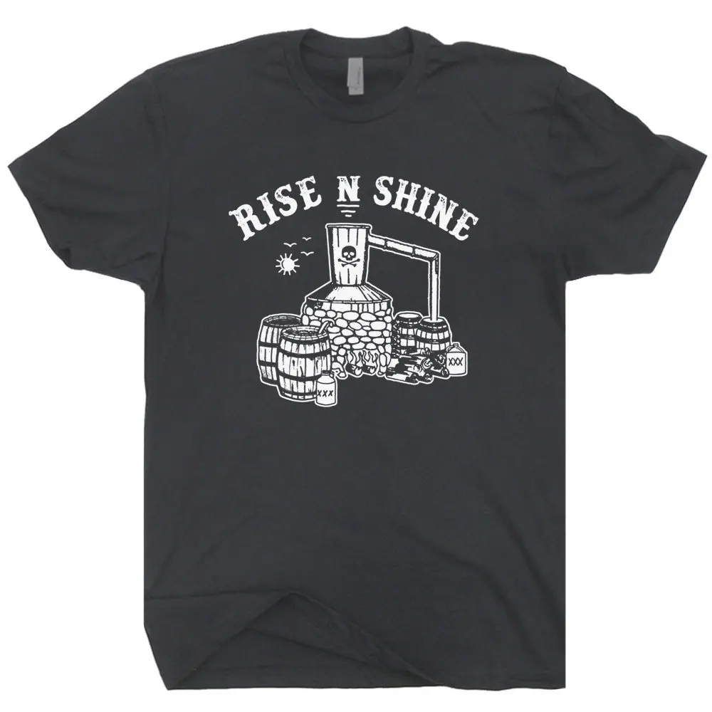 Moonshine T Shirt Moonshiner Still Rise and Shine Tee Popcorn Sutton Whisky Jug Cool Bluegrass T Shirt