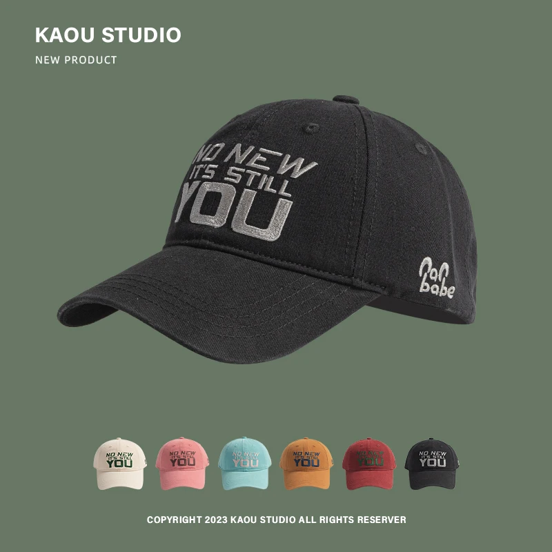 

Letter Embroidery Versatile Cap Men's and Women's Soft Top Couple Baseball Cap Going Out Shade