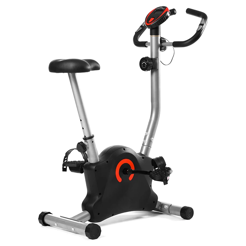 #￥8 Level Adjustable Seat Height Belt Drive Exercise Bike with LCD Display for Home Indoor Training