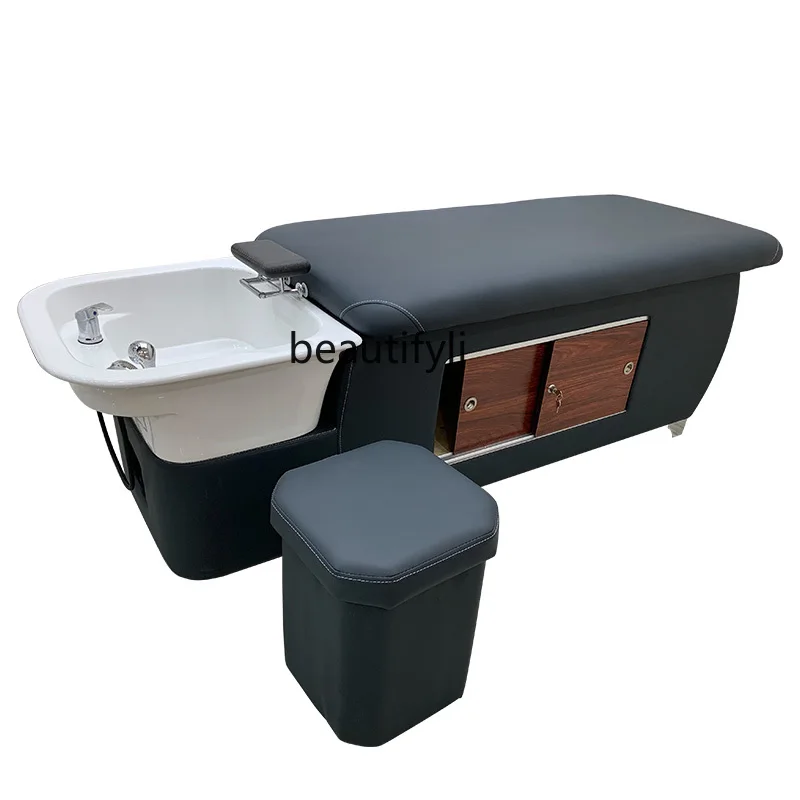 Lying Completely Shampoo Chair for Hair Salon Flushing Bed Hair Salon Ceramic Basin Massage Massage Couch