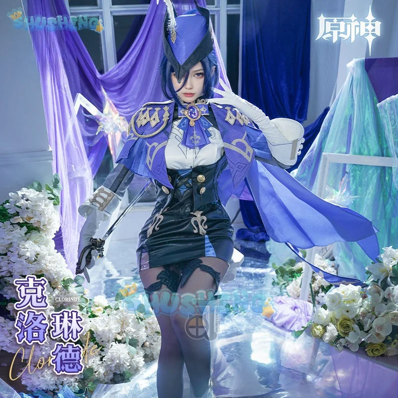 

Clorinde Cosplay Set Game Genshin Impact Cosplay Women Girls Dress Cosplays Outfit Halloween Party Unifrom