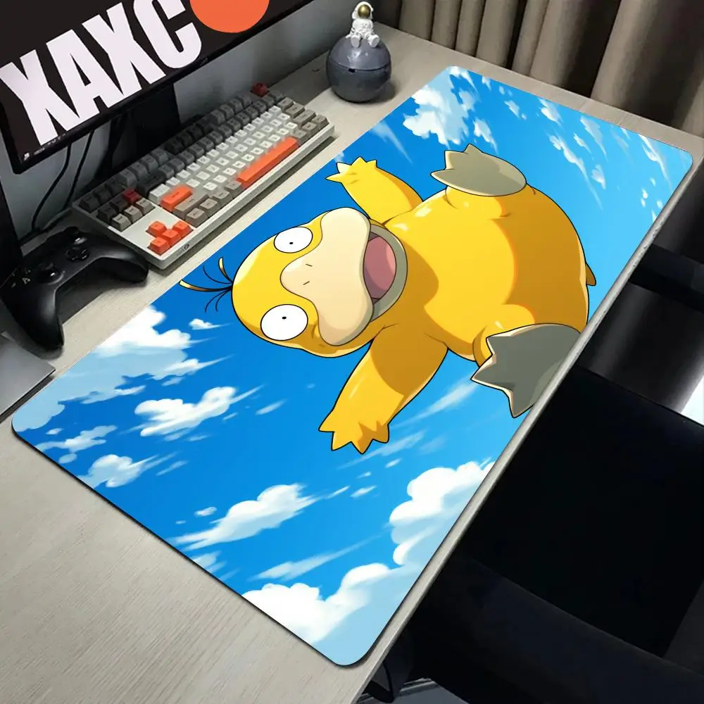 Anime Mouse Pad Large Gamer XXL Keyboard P-pokemon Desk Mouse Mat Psyduck Carpet Rubber Tapis Souris Gaming Notbook Pc Mousepad