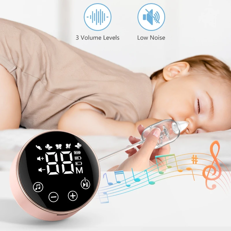 

Nasal Aspirator Sucker 9 Suction Levels Electric Kids Toddler 3 Silicone Nozzles 5 Music Rechargeable Auto for Newborn Child