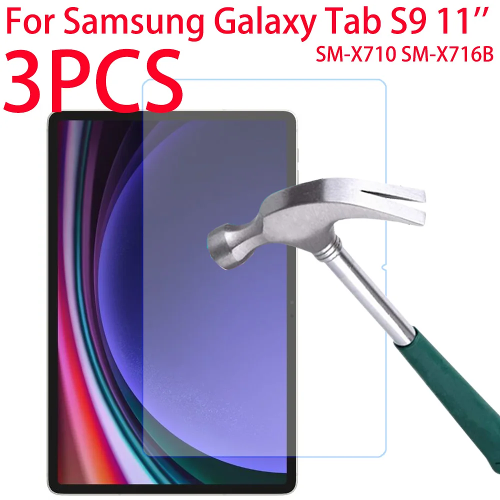 3 Pieces HD Scratch Proof Tempered Glass Screen Protector For Samsung Galaxy Tab S9 WiFi 5G 11 Inch 2023 Tablet Protective Film