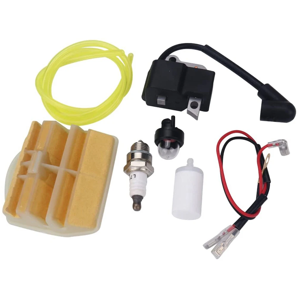 Ignition Coil Air Filter Kit Fit for Husqvarna 445 450 Jonsered 2245 2250 Chainsaw