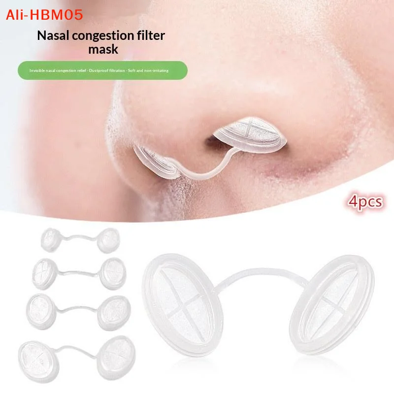 (HB05)4Pc 4Size Disposable Nose Filter Invisible Nasal Plug For Outdoor Daily Use Dust Allergy Smog Control Nose Plug For Dust