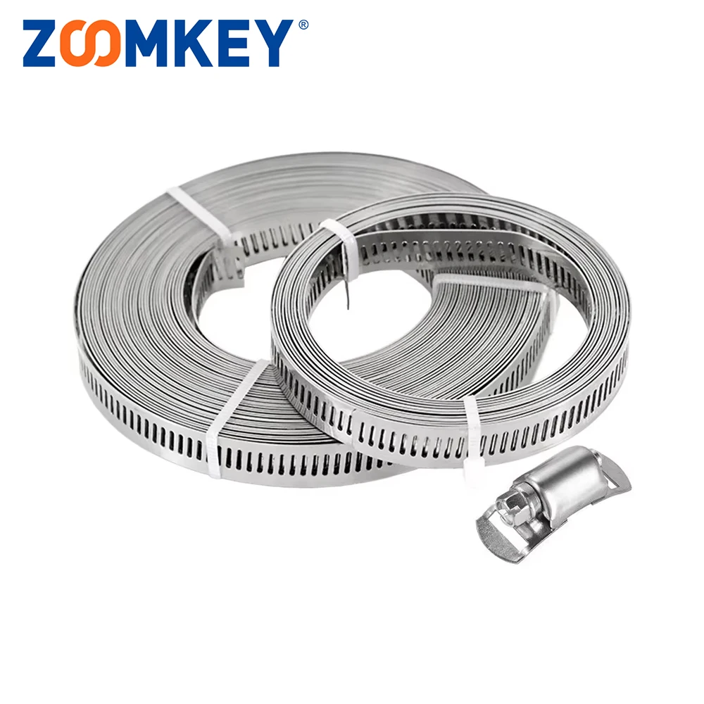 11.5FT Adjustable Large Hose Clamps Worm Gear Stainless Steel Clamp +8 Fastener