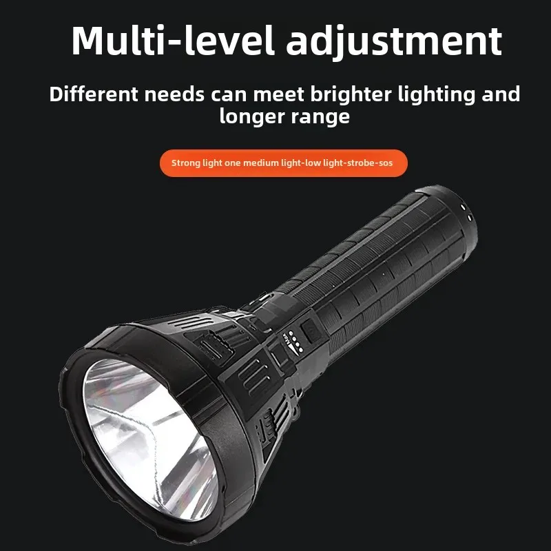 P70 New Large Light Cup High Brightness Flashlight Outdoor Emergency Long Shot Handheld USB Charging Searchlight