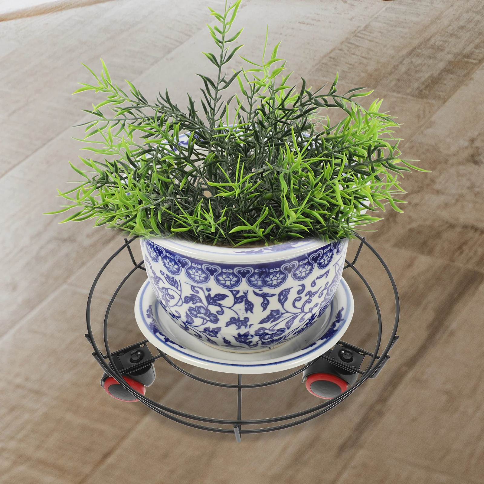 

Elegant Light Luxury Flowerpot Stand Wheels Movable Plant Pot Holder Universal Caster Round Base Outdoor Garden Tray Trolley