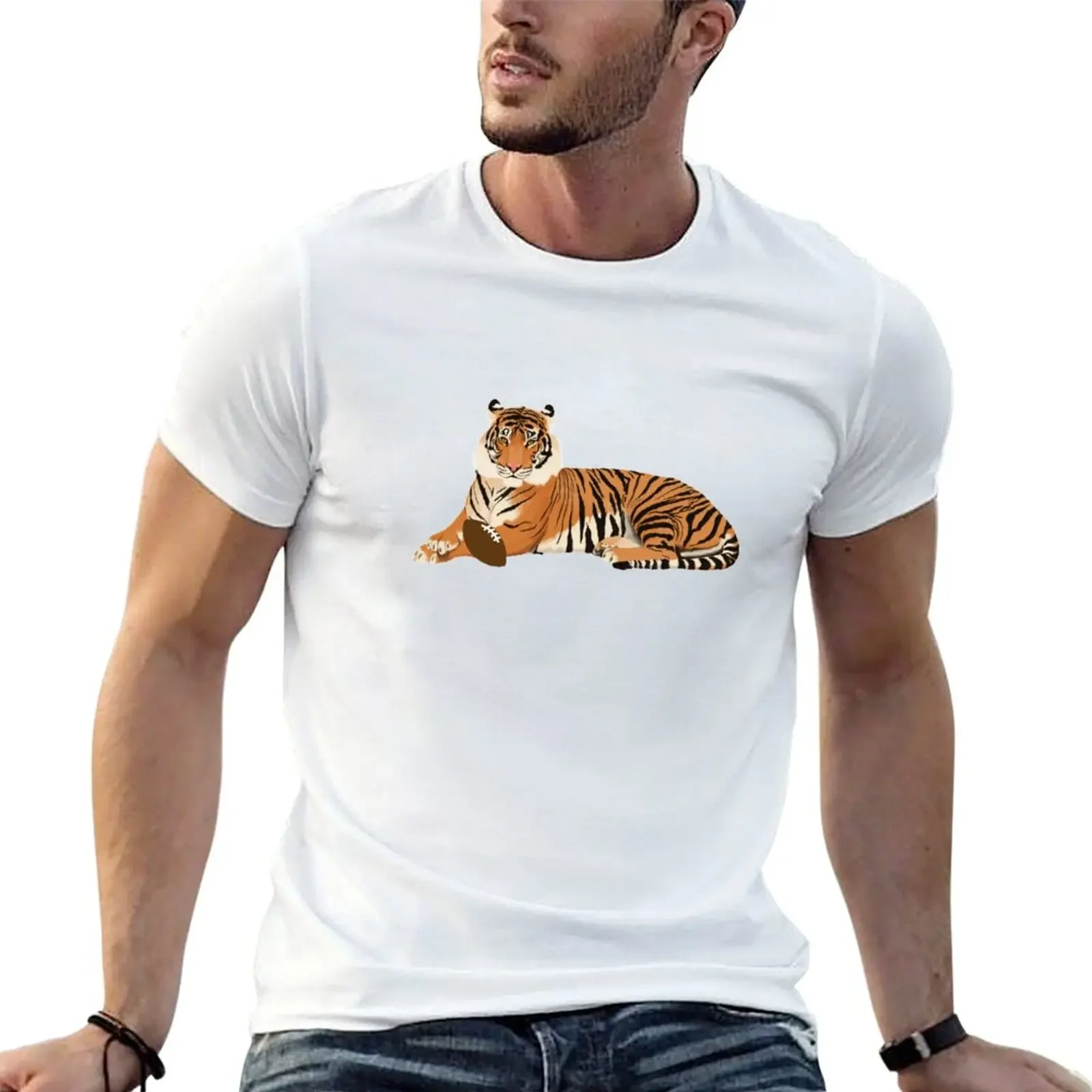 

Football Tiger T-Shirt aesthetic clothes vintage graphic tee tee shirts for men
