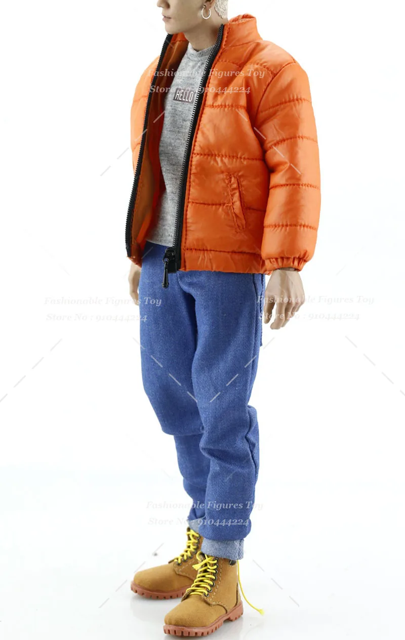 

1/6 Men Soldier Stand Collar Cotton Jacket Casual Solid Zippered Outwear Coat Accessory For 12Inch Action Figure Body Dolls