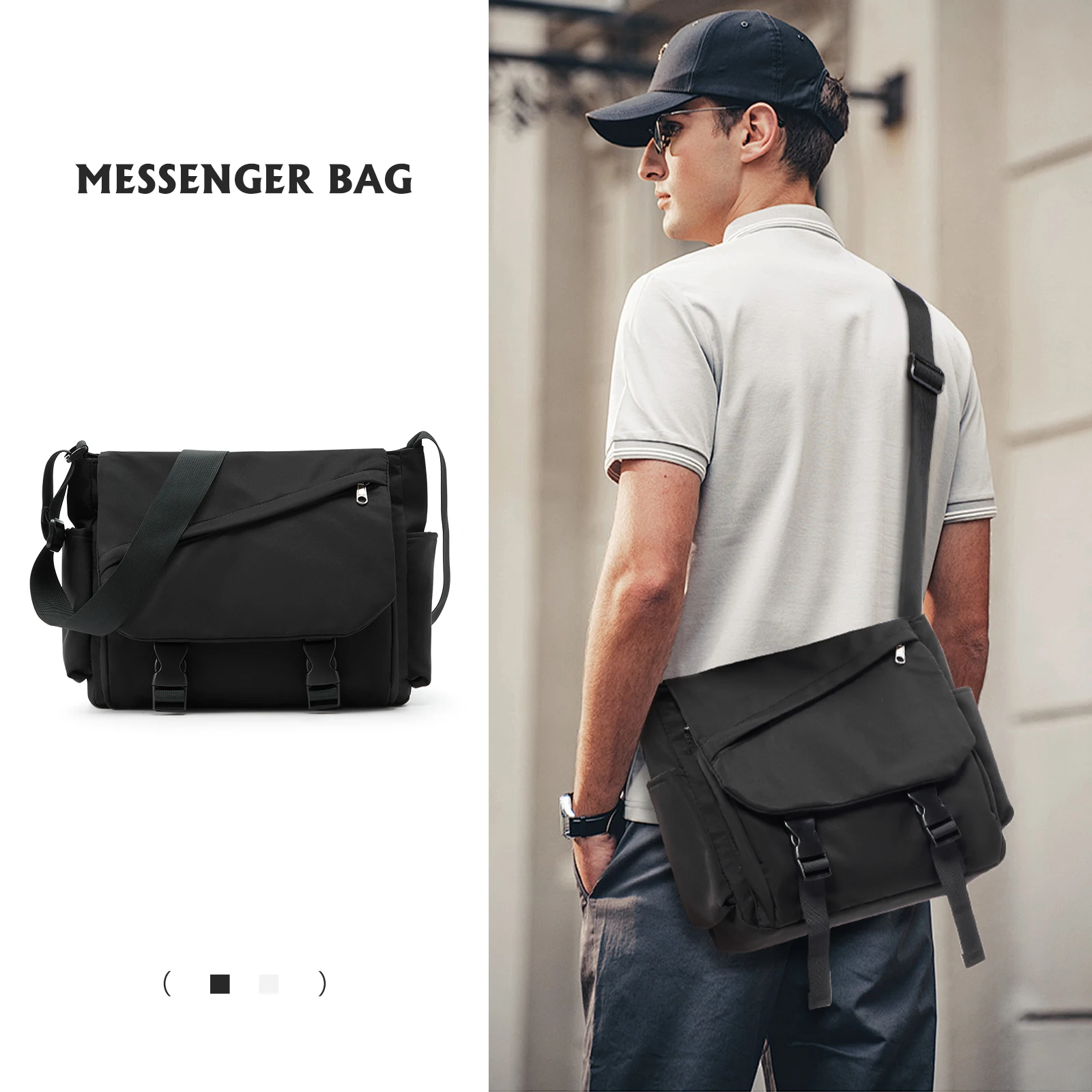

Fashion Square Bag Crossbody Bags for Men Business Casual Messenger Bag Male Flap Luxury Designer Lightweight Men's Shoulder Bag