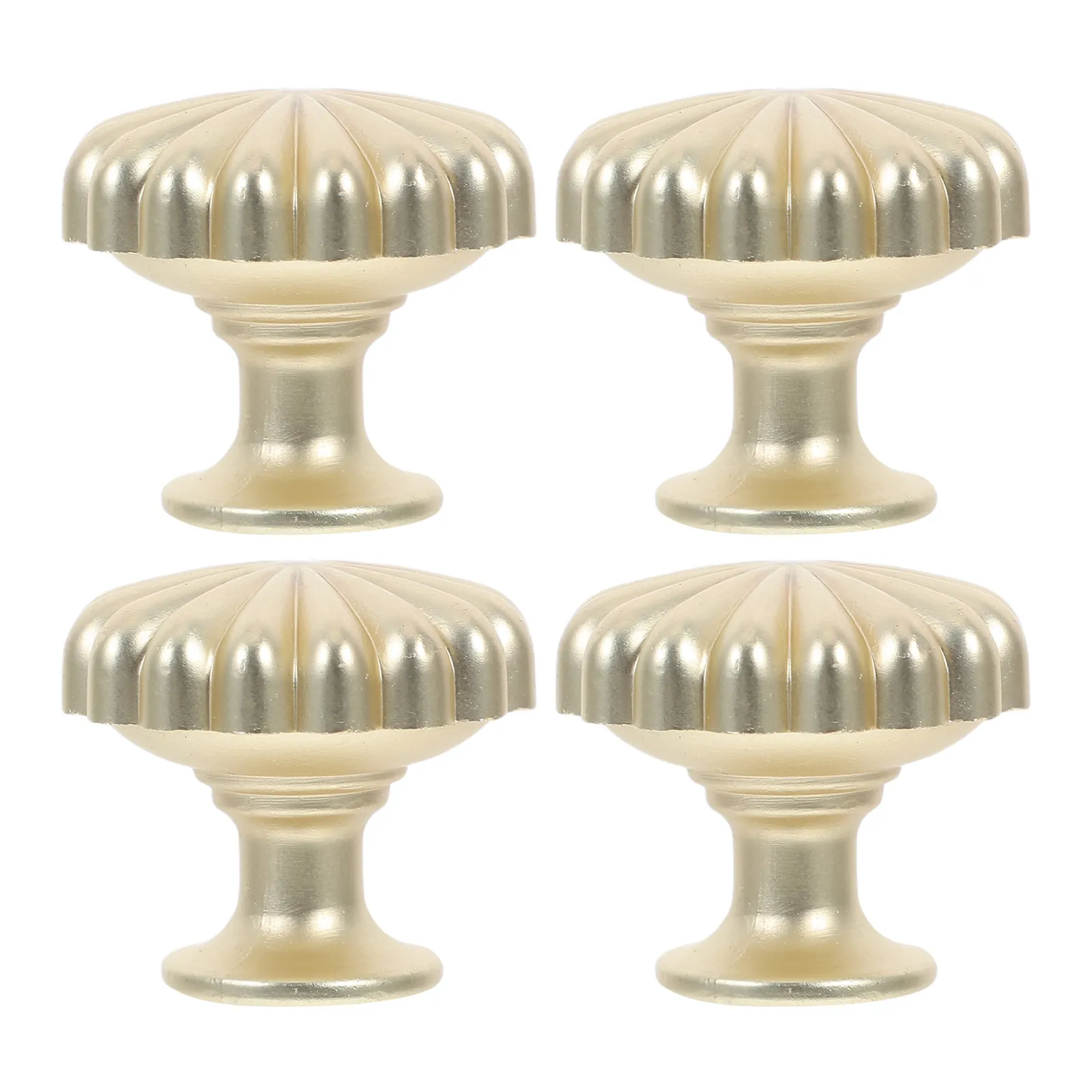 4Pcs European Style Copper Pumpkin Knobs for Kitchen Cabinets Dressers Drawers Vintage Gold Drawer Pulls Decorative Round