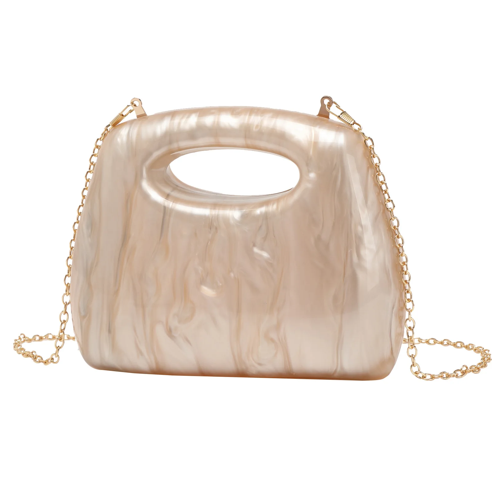 

New Fashionable Women's Retro Marble Evening Clutch Bag with Chain for Single Shoulder Carry Stylish and Trendy