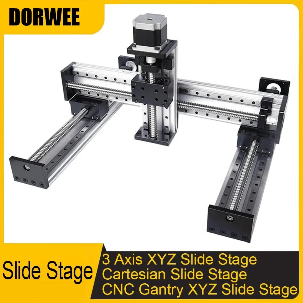 

CNC Gantry 3-Axis XYZ Stage Table Ball Screw SFU1605 Linear Guide Rail Router With Nema23 Stepper Motor Cartesian Slide Stage