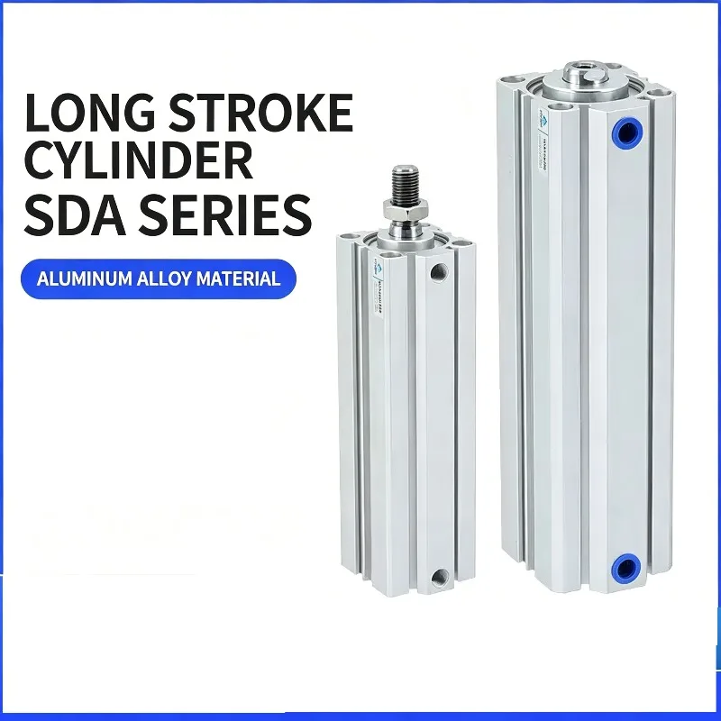 Pneumatic Cylinder Lengthen SDA Series 32/40/50/63 Bore Double Acting 110-150Mm Stroke Compact Air Cylinder With Magnetic Ring