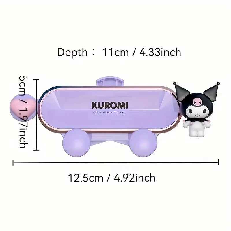 Sanrio Kuromi Gravity Car Mount Phone Holder Stand Vehicle Bracket Navigation Air Outlet Interior Ornaments Decoration Gift