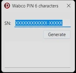 Wabco PIN 6 Generator for New 6 Characters PIN Codes+keygen