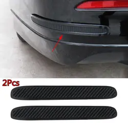 2Pcs Universal Carbon Rubber Car Bumper Strip Front/Rear Corner Anti-rub Scratch Guard
