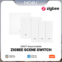 MOES Tuya ZigBee Scene Switch Wireless Push Button Controller Battery Powered Transmitter Smart Life App Automation 1/2/3 Gang