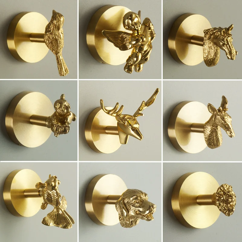 Gold Bird Swan Shape Wall Mounted Hook Towel Hooks For Bathroom Clothes Coat Hanger No Drilling/ Drilling Bedroom Door Hooks