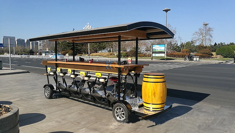 Пивной велосипед, Китай, дешевое обновление, четырехколесная педаль, электрическая модель, бар, пивной велосипед, тандем, вечеринка для отдыха со светодиодной подсветкой