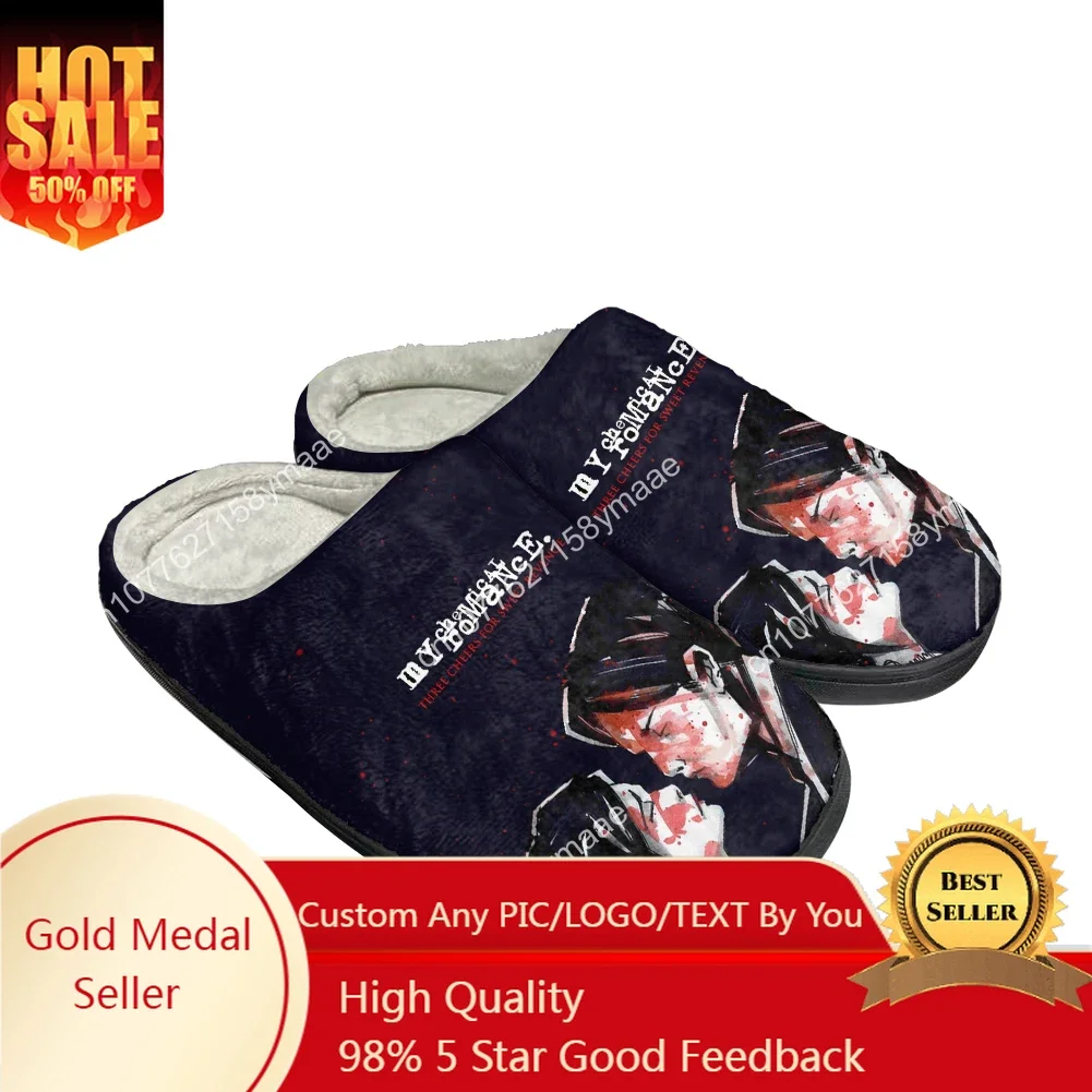 

Hot Chemical Romance Fashion Cotton Custom Slippers Mens Womens Sandals Plush Casual Keep Warm Shoes Thermal Comfortable Slipper