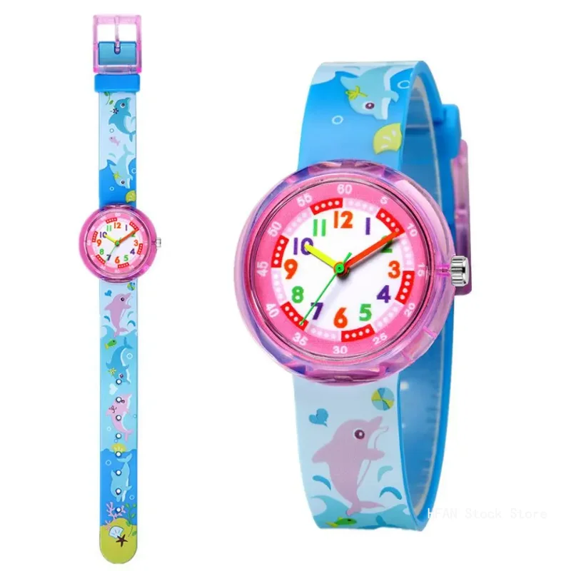 Cartoon Pony Kids Watches Cute dinosaur Watch Baby Learning Time Props Children and Students Quartz Watch