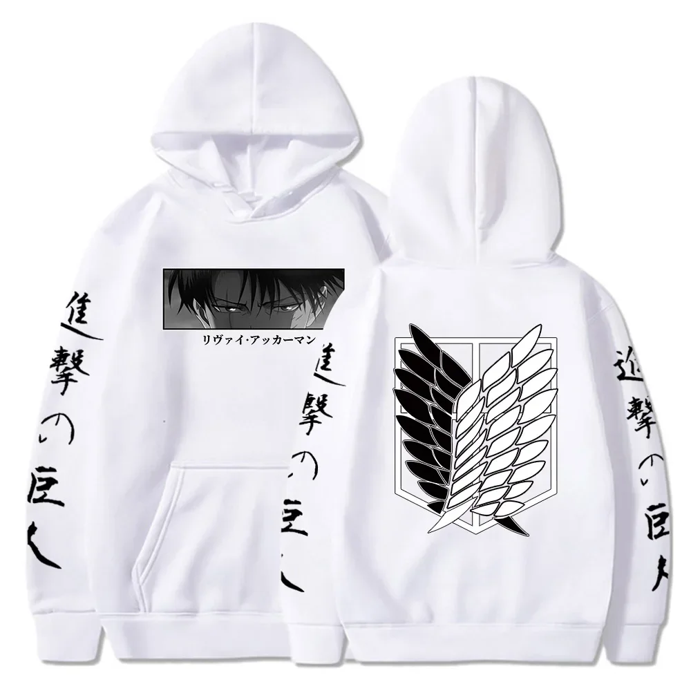 Hot Anime Attack on Titan Hoodies Levi Shingeki No Kyojin Print Hooded Men Women Clothes Plus Size Sweatshirt Harajuku Pullover