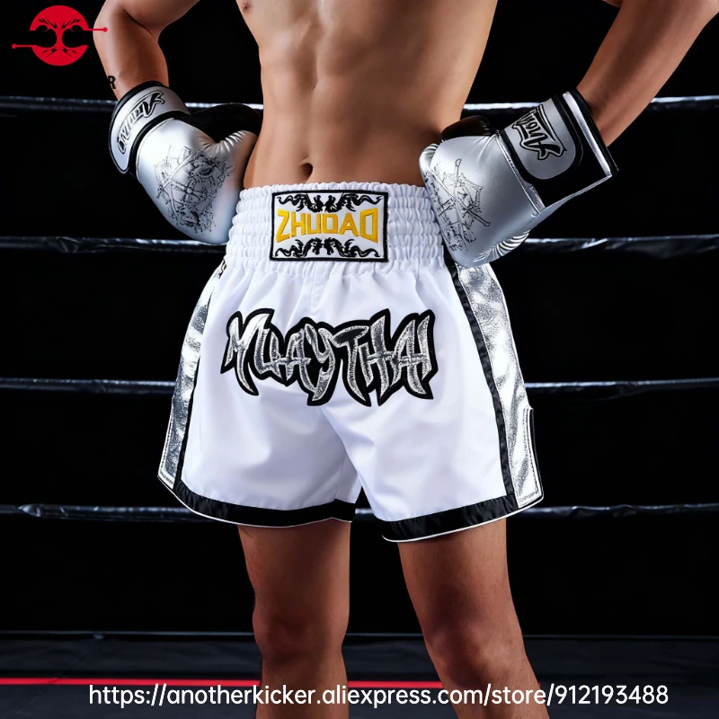 

Boxing Shorts Men Women Child Muay Thai Shorts Quick-Dry BJJ Jiujitsu Combat Kickboxing Fight MMA Training Competition Pants