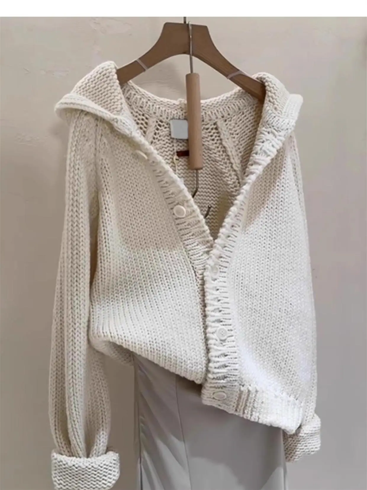 

Шикарный белый вязаный свитер Lazy Sle, женская модная осенняя верхняя одежда, мягкая и удобная 00% шерсть, без бренда