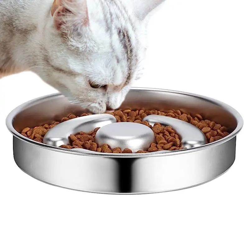 Dog Slow Feeder Bowl Stainless Steel Bloat Stop Bowl Anti-Choking Dog Bowl Durable Dog Supplies Safe Slow Water Feeder For Slow