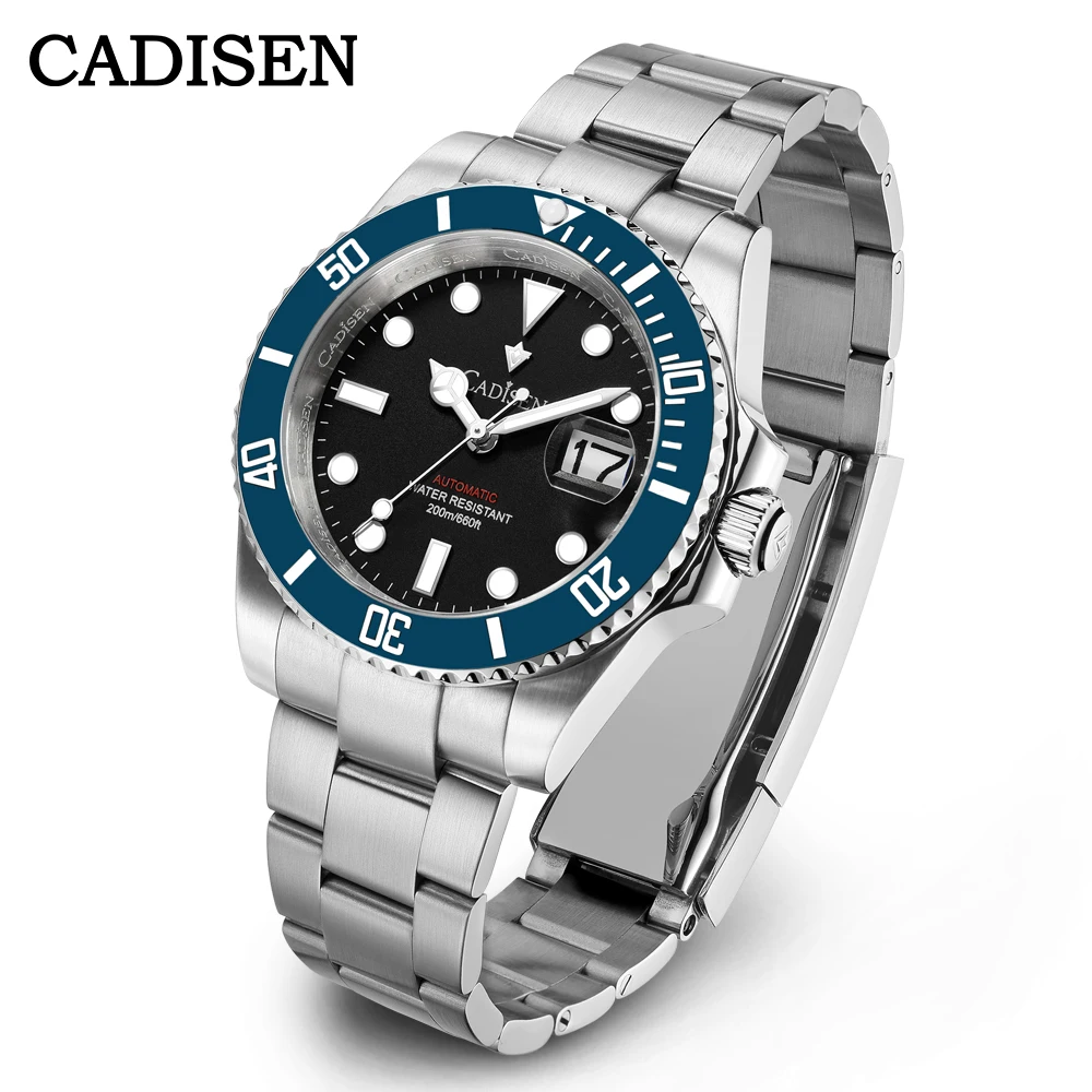 CADISEN New Men Automatic Mechanical Watches NH35A Movement Stainless Steel Sapphire Glass Waterproof Men Watches Reloj Hombre