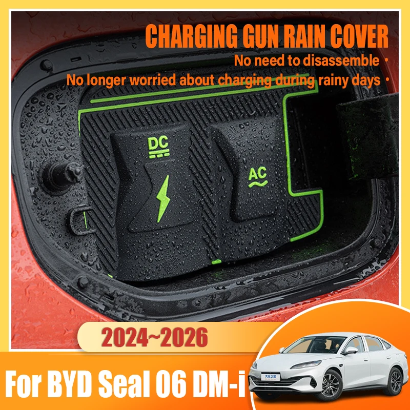 

For BYD Seal 6 06 DM i Accessories 2024~2026 New Energy Car Charging Rain Cover Auto Parts Charging Gun Waterproof Protect Cases