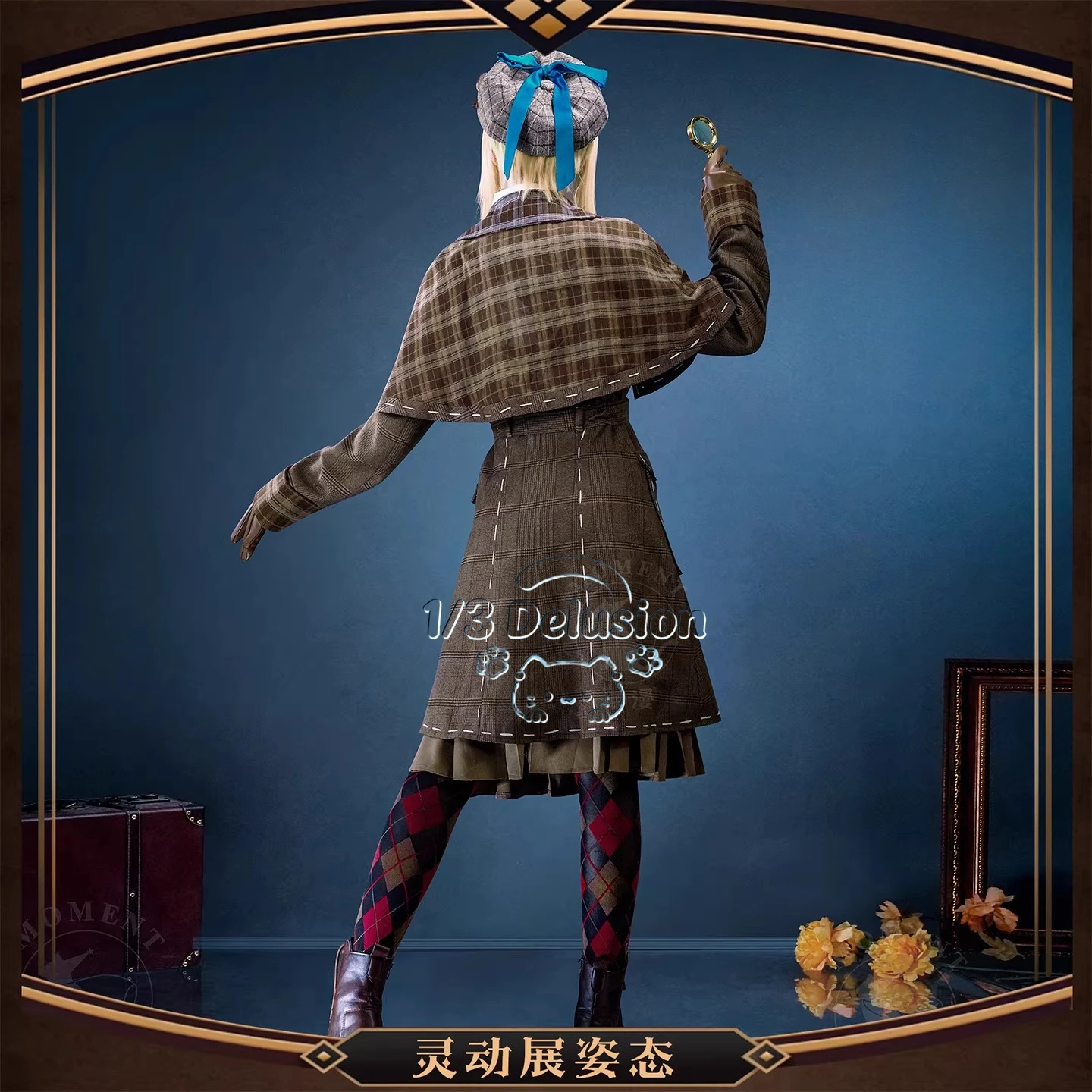 Identity V Gardener Emma Woods Cosplay Costume Outfit Truth Miss Fan Made Vintage Detective Anime Party Uniform 1/3 Delusion view 4