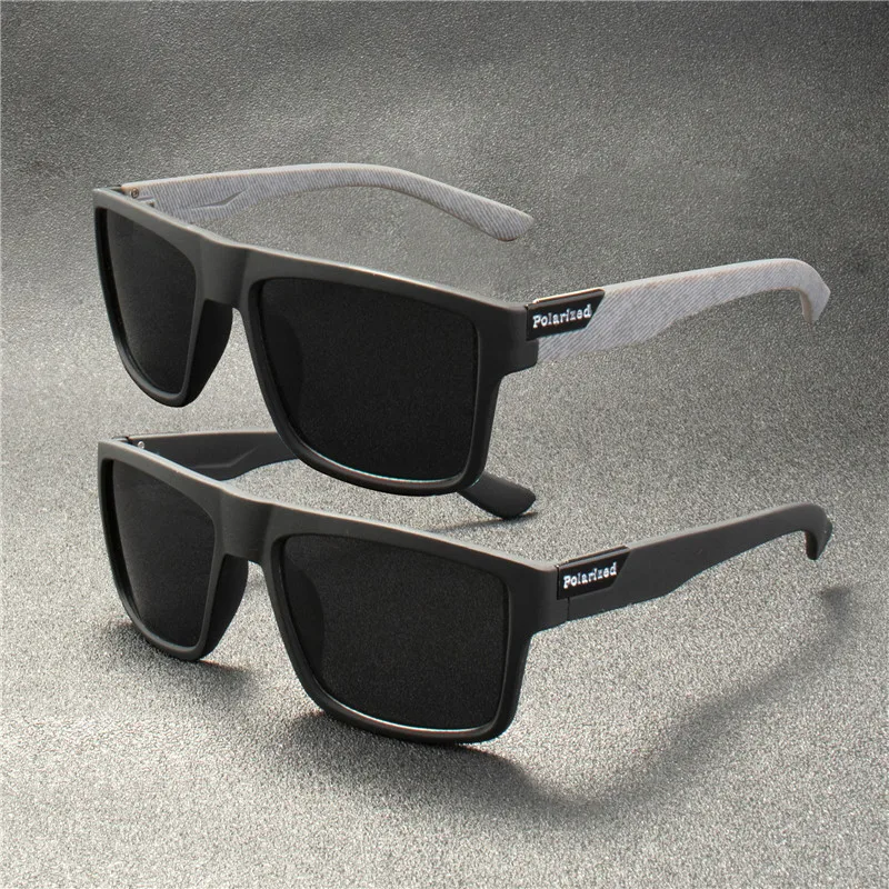 2PCS Luxus Polarisierte Sonnenbrille Männer Frauen Fashion Square Männliche Sonnenbrille Vintage Fahren Angeln Brillen Sport Shades